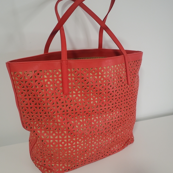 Banana Republic Red and Tan Tote Bag - Picture 3 of 14